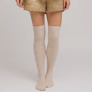 ✨Pudus Sweater Socks | Knee-High Cozy Socks | Heathered Tan | New✨Slouch Socks